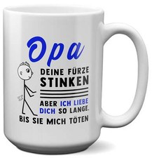 XL Tasse Opa Geschenk Geburtstag Grossvater Mann Deine Fürze Stinken Weihnachten