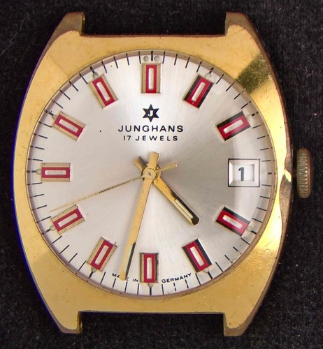 Junghans silver dial - dial, red