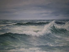 Seestück, Ölgemälde auf Hartfaser, signiert