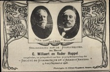 Jugendstil Ak Antwerpen Anvers Flandern,Vader Happel, C. Willaert,... - 10670624