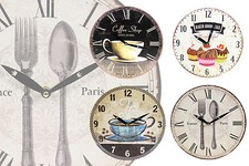 schöne Wanduhr im Vintage-Look Kaffee Café Essen Design Wand Uhr SHABBY CHIC