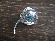 Rarität Anhänger Brosche Rochen Stachelrochen 925er Silber Taucher Surfer Pirat