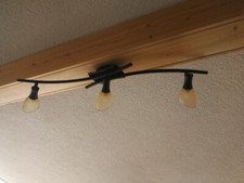 DECKENLEUCHTE - schwarz Metall - Glas