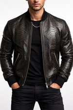 Herren Echt Lammfell Leder