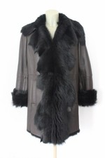 ** BOSS ** Lammfell Lambskin Mantel Jacke Braun Gr.44 Braun-Schwarz NEUmE