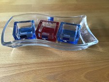 "Leonardo" 4 teiliges Teelichter Set aus Glas, sehr guter Zustand