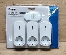 Kopp 3x Funksteckdosen Fernbedienung Funk Fernsteuerung Fernschalter IP20 Weiß