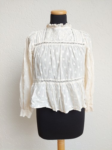 Creme punkte stickerei - creme,