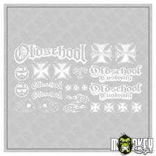 Tamiya LKW Aufkleber Oldschool 23-teilig 1:14 1:16 Modellbau Sticker weiss