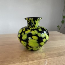 Vintage Glas Vase - schwarz
