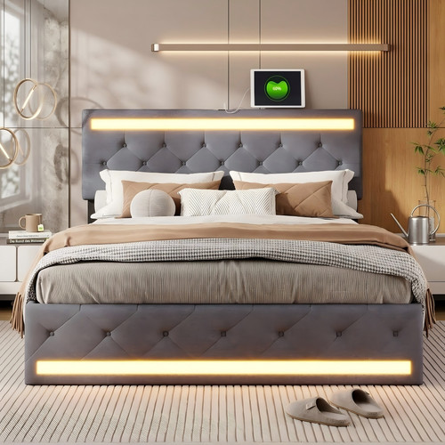 Led polsterbett 160x200cm - led,