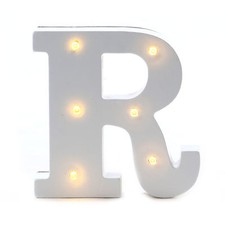 LED Buchstabe "R" mit Beleuchtung Geburtstagsdeko Batteriebetrieben Alphabet ABC