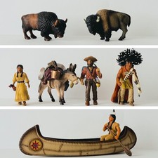 Schleich Indianer Kanu Bison