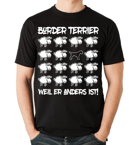 Black sheep border terrier - sheep,