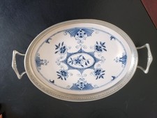 Vintage Keramik Tablett Zinn/vernickelt Montur Persch Sylt Friesland #JUGENDSTIL