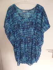 Strandkleid Badekleid Überwurf blau-türkis Gr. S/M