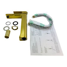 Waschtischarmatur Einhand-Badarmatur gold Einloch mit Aufsatz Waschtischarmatur