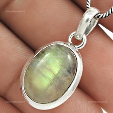 Oval Regenbogen Mondstein Edelstein Handmade Weihnachten Anhänger Schmuck Solide