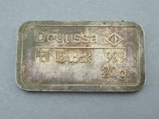 Silberbarren 20 Gramm Degussa