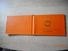 Dienstausweis Dienstbuch  des Ministerium des Innern Feuerwehr unbenutzt