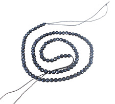 3,5 -4 mm Facettiert schwarz Turmalin Edelstein Strang 39 cm I ( Strng - 9)