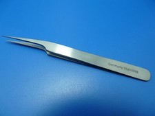 Feinmechaniker Pinzette sehr spitz + abgewinkelt Edelstahl rostfrei Basteln NEU