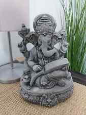 Ganesha Skulptur Figur Glück Gott Glücksbringer grau Buddha Stein Bali Deko 