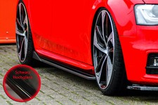CUP3 Seitenschweller mit Wing ABS für Audi A4 B8 S-Line S4 Schwarzglanz Facelift