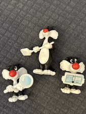 3 x Ü-Ei Sylvester Kater Looney Tunes schwarz weiss Kunststoff