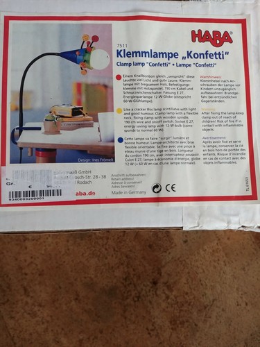 Haba klemmlampe konfetti - haba,