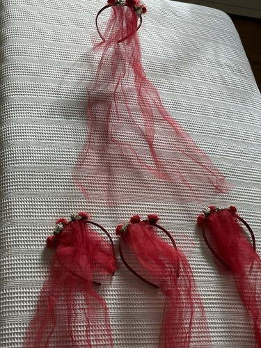 Haarreifen mit tüll - mit, rot