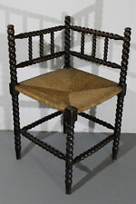 Stuhl Ecke Eckstuhl Geflecht Holz Gedrechselt Frankreich Elsass Antik Bobbin