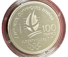 100 FRANCS ALBERTVILLE 92 MONNAIE DE PARIS Münze aus 900er Silber Echtheits Zert