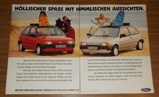Seltene Werbung FORD FIESTA CALYPSO Höllischer Spaß Himmlische Aussichten 1992