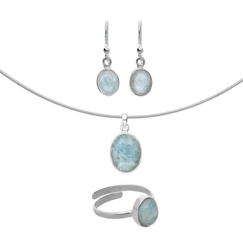 Aquamarin set 925er - aquamarin-set, in