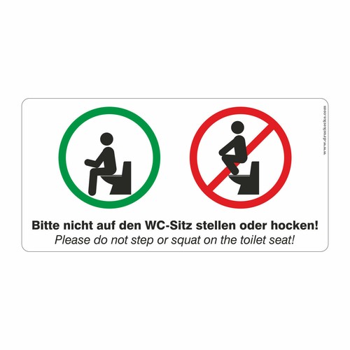 Aufkleber nicht hocken - nicht, stehen
