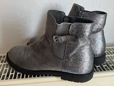 Stiefeletten * 38 * Boots * grau * silber Glitzer
