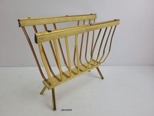 Zeitschriftenständer Goldfarben Kunstleder Alu 60er J. Retro String Ära #2511515