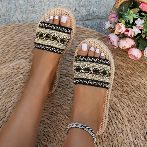 Damen slipper boho sandalen - slipper,