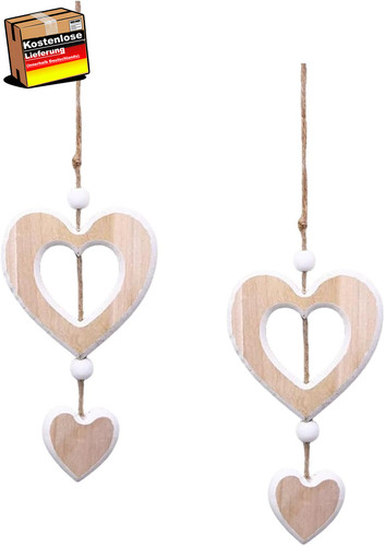 Hängende holzherzen deko - holzherzen, deko-set