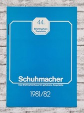 1981/82 Schuhmacher Sindelfingen 44. Briefmarken Preisliste Faltkarte Reklame