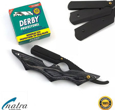 Rasiermesser inkl. 100 DERBY Rasierklingen Rasierer Rasur Herr Bart Razor NATRA