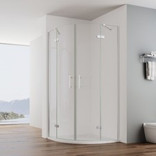 IMPTS 90x90/80x80 Viertelkreis Duschkabine Runddusche Pendeltür Halbrund Dushce