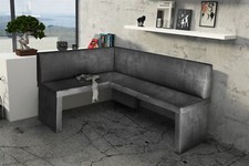 Eckbank Bank Küchenbank 196 x 142 cm  -ROBIN XL R -Vintage Schwarz