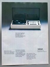 Wega studio 3213 hifi Plattenspieler Stereo Original 1971 Vintage Advert Werbung