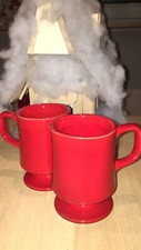 Thomas Tasse auf / mit Fuss Fuß rot ! Henkelbecher ! MUG Kaffeetasse
