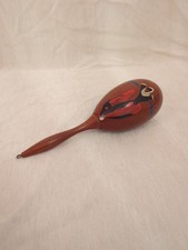 Handbemalte Holz-Maracas / Rumba-Rassel – Musikinstrument & Dekoration – Vintage