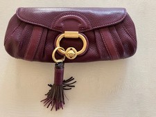 GOLDPFEIL – Clutch – Bohemian – plum – Leder - Neu - Einzelstück