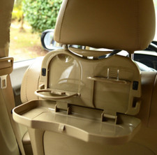 BEIGE Autorücksitz Tisch MEHRZWECKTISCH KLAPPTISCH Getränkehalter Spieltisch PKW