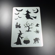 A4 Schablone Hexe Fledermaus